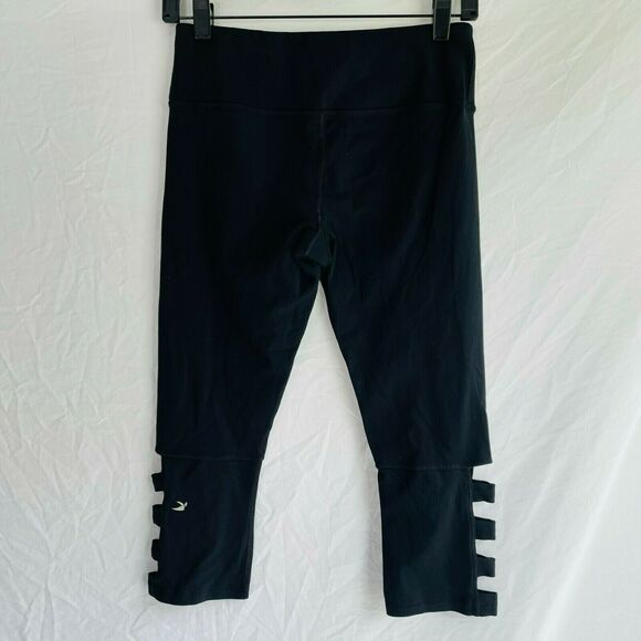 Glyder Leggings Cropped Cut Out Ninja Workout Black Gym Wear Size Small - Picture 6 of 9